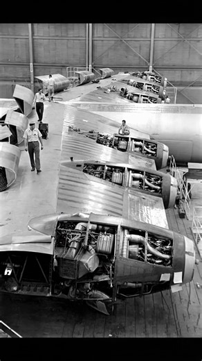 B-36 Peacemaker assembly showing the Pratt & Whitney R4360 engines exposed during production. #aviation #aircraft #military | Jets 'n' Props