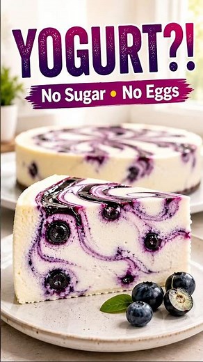 This Is Yogurt?! 🫐 High Protein Cheesecake (No Sugar, No Eggs) #shorts