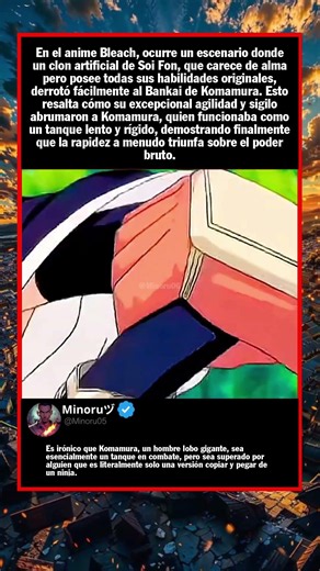 En el anime Bleach, ocurre un escenario donde un clon artificial de Soi Fon, que...