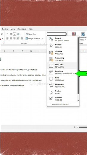HOW TO PUT TODAY'S DATE IN EXCEL #exceltips