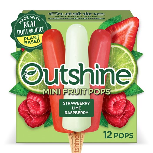 Outshine Strawberry, Lime, and Raspberry Frozen Mini Fruit Pops Variety Pack, Non-GMO, 12 Ct - Walmart.com