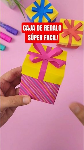Cómo hacer Caja de Regalo SÚPER FÁCIL 🩷 Con cartulina y marcadores. Ideas de regalo #ideascreativas