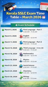 SSLC TIME TABLE || MARCH 2026 || #sslc #xylemlearning #sslctimetable #sslcexams #sslcchemistry