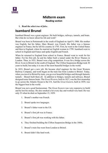 Reading A2 interactive worksheet