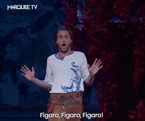 🎼Figaro! FIGARO! FI-GA-RO! - - Few arias are as iconic as Figaro's aria, Largo al factotum, from Rossini's The Barber of Seville. Baritone Björn Bürger makes Rossini's notorious tongue twister look easy 😱in this production from Glyndebourne Fall in love with Figaro 👉 https://bit.ly/3N5X83j #opera #figaro #glyndebourne | Marquee TV