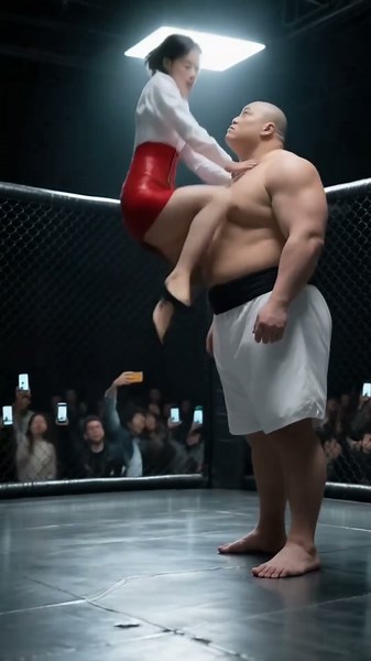 Giant Sumo 150kg vs Office Lady – Who Win? #kungfu #boxing #wushufight