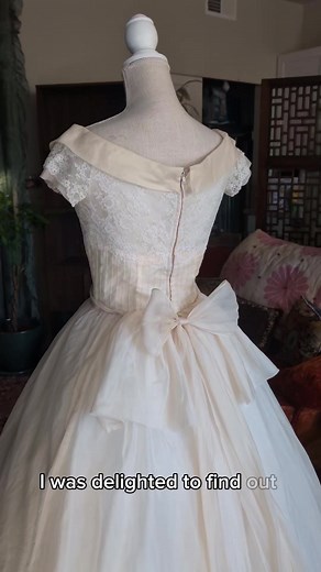 1952 Wedding Gown Restoration (Donated by Sarah) Part 3 (2 of 2): This gown was worn in 1952 by Sarah's Step-Mother. Although she was encouraged to try to find something "fancier" she just fell so in love with the classic lines and look of this one. Sarah and her mother are hopeful I can restore this beautiful gown in hopes of finding it a second chance to be loved again. What do you think of the results? #weddingdress #vintage #vintageweddingdress #wedding #restore #restoration #mcm #midcentury