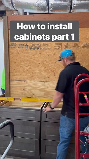 How to install cabinets. This is part 1 of our cabinet series where we discuss install best practices from a seasoned installer. #thehomebuildingshow , #thehomebuildingandremodelingshow , #contractor , #contractortraining , #contractorlife , #construction , #constructiontraining , #constructionlife , #remodel , #remodeling , #homeremodeling , #diy , #homebuild, #howto , #customhome, #kerbyhomes, #kerbycustom , #kerbyinteriordesign, www.thehomebuildingshow.com | The Home Building and Remodeling S