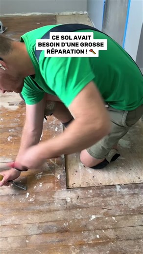 Ce sol avait besoin d’une grosse réparation ! 👷 | #parquet #renovation #maison #appartement