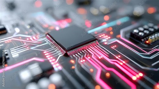 Exploring the intricate design of a computer chip and circuit board in a tech lab environment