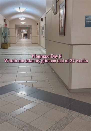 vlogmas: day 8 🩷 | come take my glucose test with me at 27 weeks pregnant! #fyp #pregnantlife #27weekspregnant #glucosetest #vlogmas2025