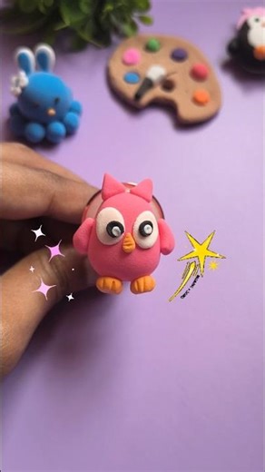 Clay Charm 🦉| Satisfying Mini Clay Art #shorts #clay #clayart #satisfying #art #artshorts #craft