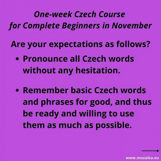 Czech Language Courses for Complete Beginners in Prague