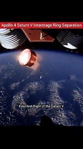 NASA’s Apollo 4 mission (1967) showing the separation of the Saturn V interstage ring! This ring connected the first and second stages of the rocket, and here you can see it jettisoned as the second stage ignites and carries the spacecraft higher into space. A small but crucial part of history — captured in action by a camera that was later safely recovered! 🌌 Credit: NASA / Wikimedia Commons [CC] #Apollo4 #SaturnV #NASA #SpaceHistory #RocketLaunch #ApolloProgram | Space views