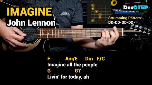 518K views · 9.6K reactions | Imagine - John Lennon (Guitar Chords Tutorial with Lyrics) | Doc OTEP Studio | Facebook