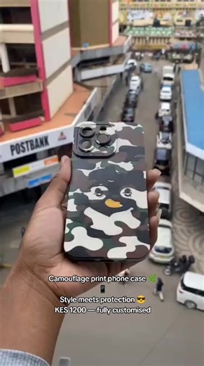 Camouflage print, bold vibes. Protect your phone while keeping it stylish, pic, quote, or design, we customise it your way ✨📱 Price: KES 1200 📍 Pioneer House, 4th Floor, Suite 407 📞 0700199099 🚚 Delivery done countrywide 🇰🇪