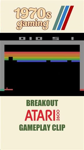 Breakout (Atari 2600, 1978) - Gameplay Clip | 1970s Gaming