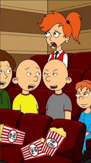Classic Caillou and Rosie throw popcorn and drinks all over the movie theatre 😱 #goanimate