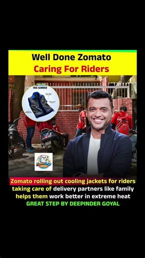 Zomato’s Cooling Jackets for Riders! 🔥➡️❄️ Big Relief in Heat #Zomato #DeliveryPartners#shorts#viral