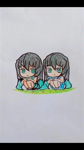 Yuichiro & Muichiro speed drawing #demonslayer #drawing #animeart #manga #from