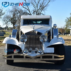 [Hot Item] Funeral Electric Wagon Silver Finish Vintage Funeral Vehicle Electric Classic Coffin Car