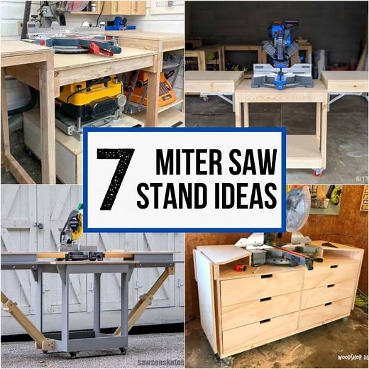 7 DIY Miter Saw Table Plans for your Workshop - The Handyman's Daughter