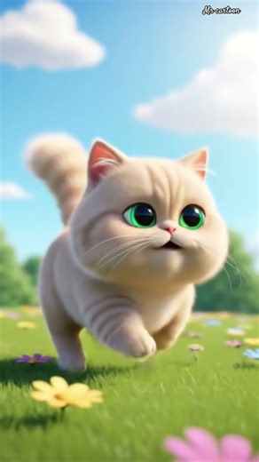 A hyper animated cat running with cuteness 💖😍#cat #cute #cutecat #funny #kittenrescue #viral