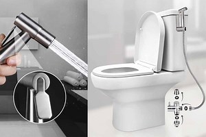 Une douchette WC universelle en kit pour remplacer le papier toilette et économiser 90% d'eau potable
