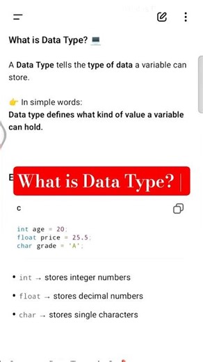 What is Data Type? | Programming Basics for Beginners | #Programming #DataType #Coding #Java