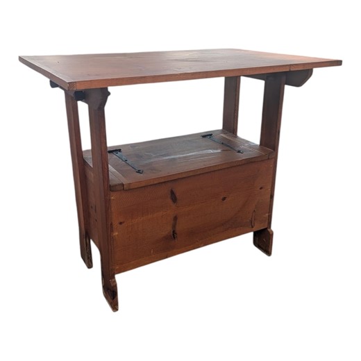 Antique Pine Hutch Table – Monk's Bench With Storage, Early American Style - Etsy