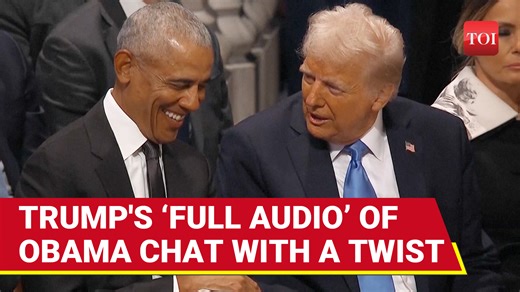 #DonaldTrump shares a surprising twist on a viral clip of his chat with #Obama. The lip-read video, featuring unexpected remarks, has taken social media by storm. But what’s the truth behind this intriguing interaction? Watch to uncover the details | The Times of India