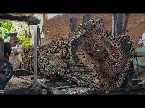 UNREAL WOOD CUTTING 😱 Extreme Giant Log Processing Techniques
