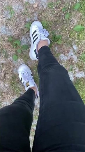 Adidas superstar sneakers feet model jeans girl sockless shoes