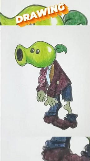 PLANTS VS ZOMBIES drawing PEASHOOTER ZOMBIE #shorts #pvc