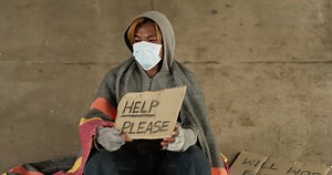 Download Homeless Man Holding Please Help Sign for free