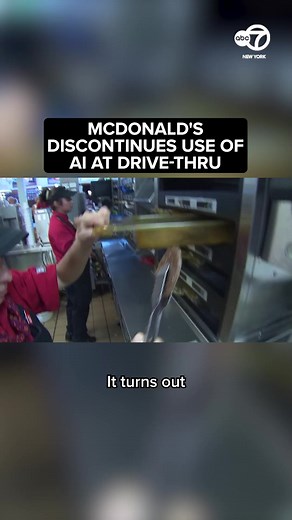 185K views · 4K reactions | McDonald's is shelving an artificial intelligence system that takes orders at the drive-thru. The burger chain tested the system at about 100 locations but found too many problems. It may not be the end of it though, the restaurant chain said it would continue to work with IBM and hopes to test a better automatic ordering system by the end of the year. | ABC7NY | Facebook