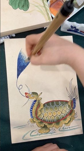 #민화 #민화그리기 #민화공방가인 #painting #민화배우기 #art #채색과정 #바림 #선치기 #shorts #민화기초 #그림 #그림그리기 #timelapse