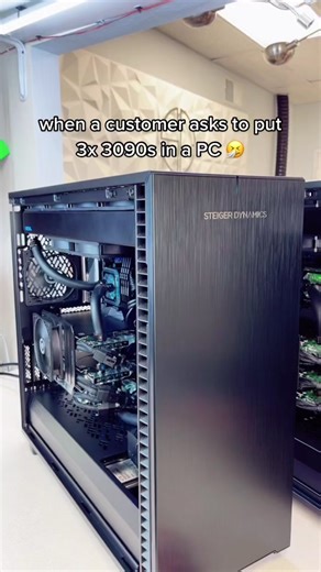 that’s six 3090s in 2 workstation PCs 😮‍💨 #pcbuild #pcbuilds #pcbuilding #pcbuilder #custompc #custompcbuild #custompcs #pcsetup #pctips #pctipsandtricks #pcmr #pc #liquidcooling #liquidcooledpc #pcgamer #pcgaming #gamingpc #workstationsetup #pcreview #nvidia #rtx #3090 #pcsetups
