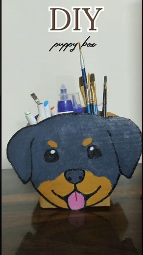 Cute puppy storage box making from waste cardboard... #trendingshorts #viral