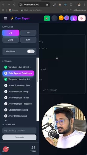Tutedude on Instagram: "Day 27 of Building Developer Focused Typing Platform Follow @tutedudeofficial #tutedude #tutedudeofficial #coding #programming #frontend #backend #fullstack"