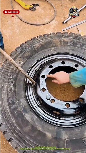 Installing a Tire onto a Rim Using a Tire Lever #mechanictools