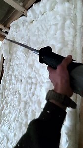 POV: cutting open cell insulation with the biggest blade you’ve seen #sprayfoam #energyefficiency #homeinsulation #thermalcomfort #insulationsolutions #energysavings #massachusetts #ecomaxinsulation | Ecomax Spray Foam Insulation