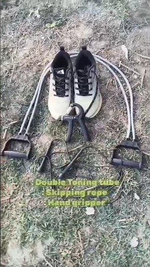 Body Workout Kits। Double Toning Tube, Skipping Rope, Hand Gripper #workout