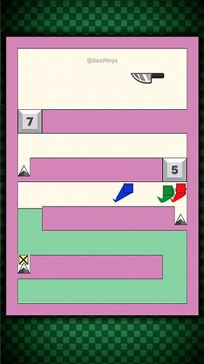 Knife Arena EP.10: Red vs Blue vs Green vs Yellow | Square Race 🟥🟦🟩🟨 #shorts