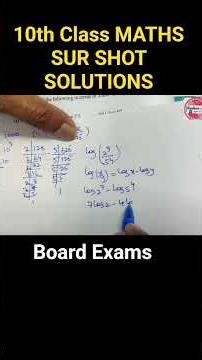 10th Class MATHS Sur shot SOLUTIONS | Board Exams