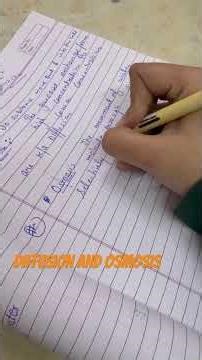 Plasma membrane diffusion and osmosis