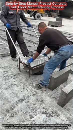 Step-by-Step Manual Precast Concrete Curb Block Manufacturing Process