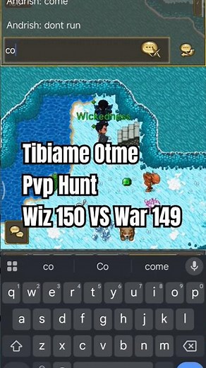 Tibiame Otme Andrish (150) VS Wickedness (149) PVP Hunt Area #gaming #tibiameotme #arenatibiame