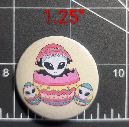 UFO Pin | Alien Button | Button Back Pin | Demon Pin | (1.25 Inch) | Alien | Abduction | Apparel| Original Artwork | Uphobia - Etsy