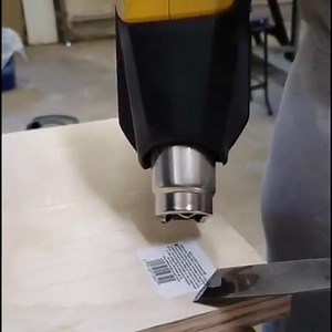 19K views · 30 reactions | Watch and see how Freeman Furnishings used her FURNO heat gun to quickly remove stickers from plywood. This is also a great hack for removing price stickers on presents during the holidays!  | Wagner Painting | Facebook